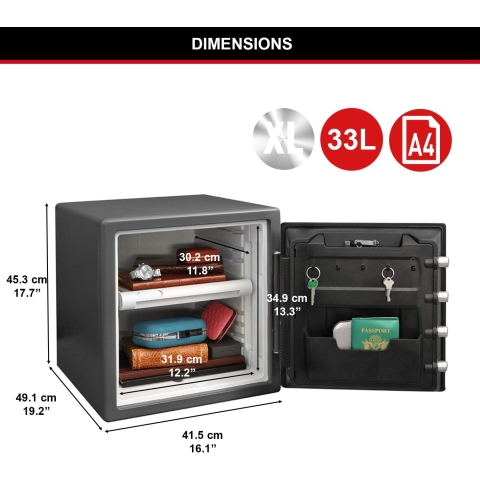 Fire and water resistant safe LTW123GTC